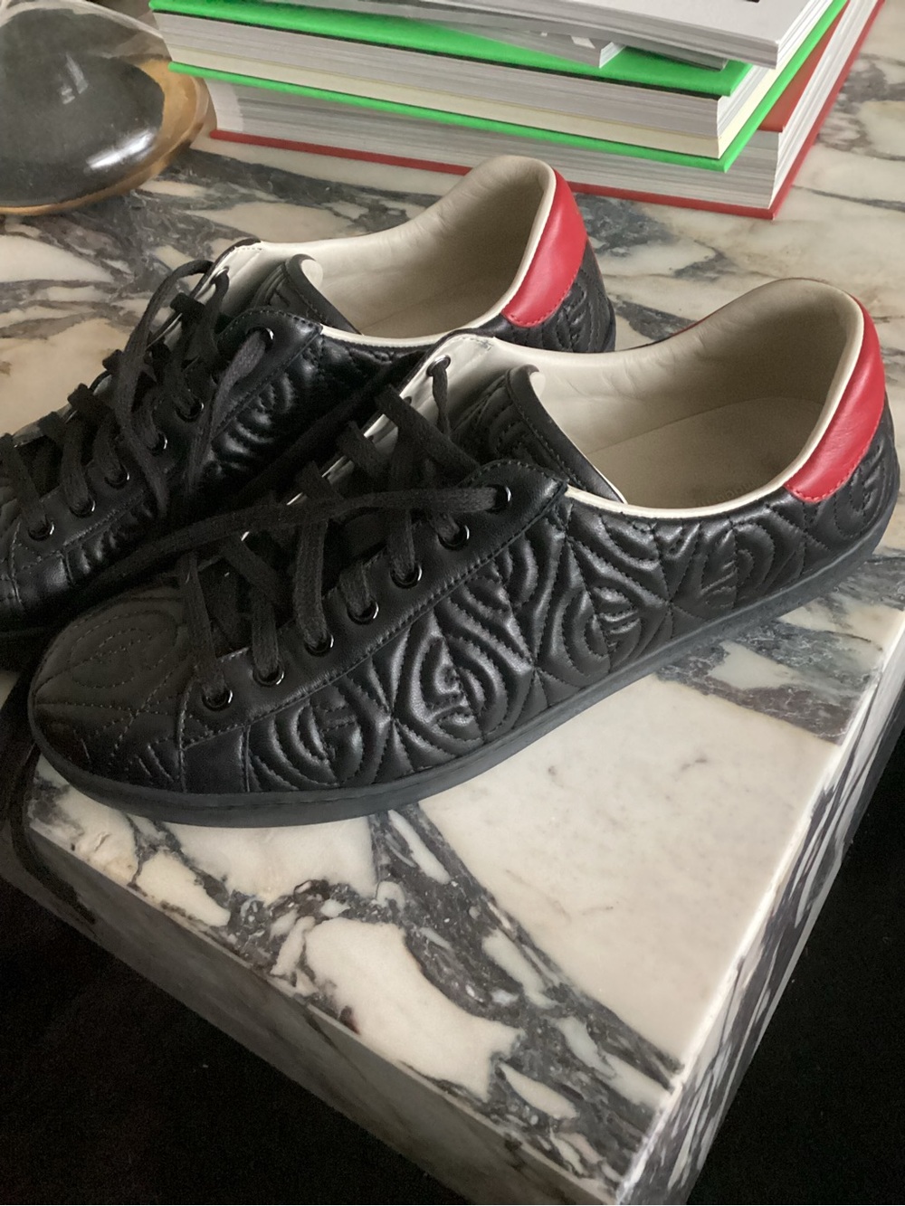 Gucci Ace G Rhombus Quilted Leather Sneakers